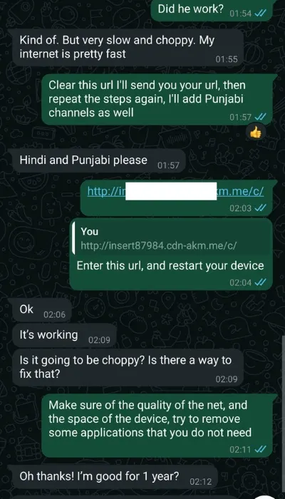 WhatsApp Customer Review